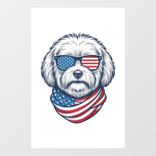 愛国ふわふわ犬ベクターイラスト_1 ウィンドウサイン (シート)