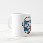 愛国ふわふわ犬ベクターイラスト_1 コーヒーマグカップ (正面左)