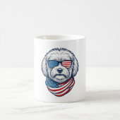 愛国ふわふわ犬ベクターイラスト_1 コーヒーマグカップ (中央)