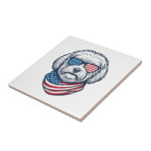 愛国ふわふわ犬ベクターイラスト_1 タイル (側面)