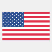 愛国アメリカの国旗ステッカー 長方形シール (正面)