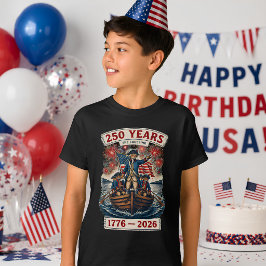 愛国アメリカネコ250周年記念 1776-2026 キッズ Tシャツ
