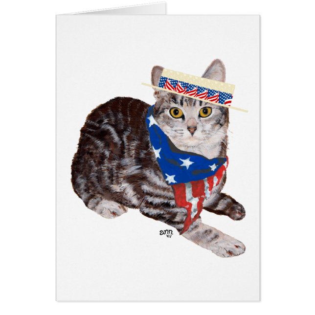 愛国アメリカンショートヘアタビー猫 (正面)