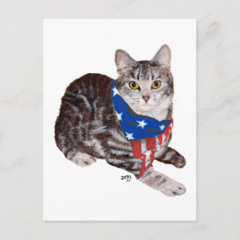 愛国アメリカンショートヘア タビー猫 ポストカード