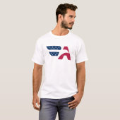 愛国アメリカンハクトウワシレターAフラグ Tシャツ (正面フル)