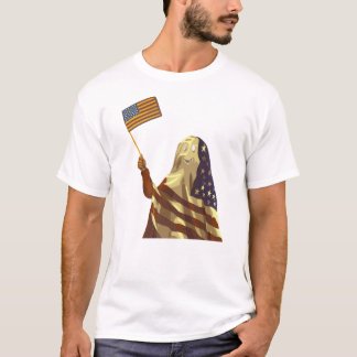 愛国アメリカン+フラッグ+幽霊+ハロウィン Tシャツ