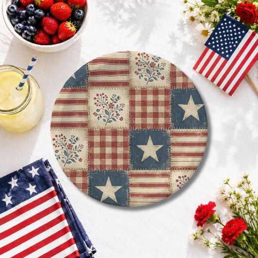 愛国アメリカーナ 7月4日 メモリアルデー ペーパープレート