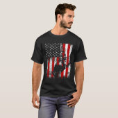 愛国アメリカ人ブルライディング 男女兼用ロデオ Tシャツ (正面フル)