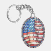 愛国アメリカ国旗アクリルキーホルダー キーホルダー (正面左)
