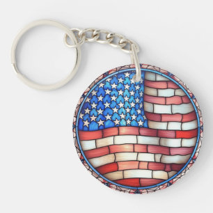 愛国アメリカ国旗アクリルキーホルダー キーホルダー