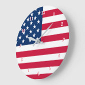 愛国アメリカ国旗ウォールクロック ラージ壁時計 (傾斜)