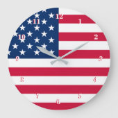 愛国アメリカ国旗ウォールクロック ラージ壁時計 (正面)