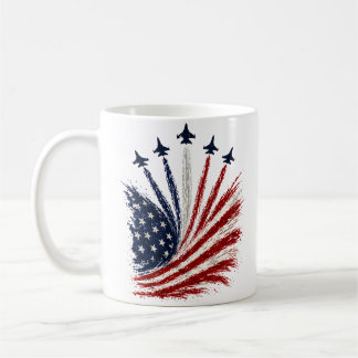 ✈️ 愛国アメリカ国旗エアショーマグカップ - 軍事 コーヒーマグカップ