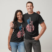 愛国アメリカ国旗ギターデザイン Tシャツ (ユニセックス)