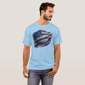 愛国アメリカ国旗ゴルフ Tシャツ (正面フル)