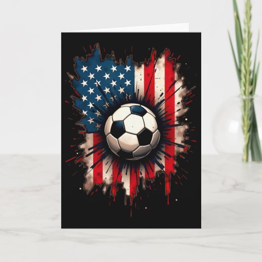 愛国アメリカ国旗サッカー カード (正面)