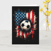 愛国アメリカ国旗サッカー カード (黄色い花)