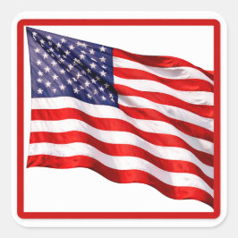 愛国アメリカ国旗スクエアステッカー スクエアシール