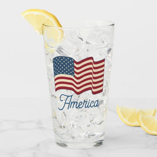 愛国アメリカ国旗タンブラー タンブラーグラス (アイス正面)
