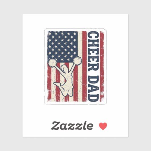 愛国アメリカ国旗ベクターTシャツデザイン パパを応援 シール (シート)