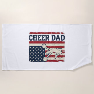 愛国アメリカ国旗ベクターTシャツデザイン パパを応援 ビーチタオル