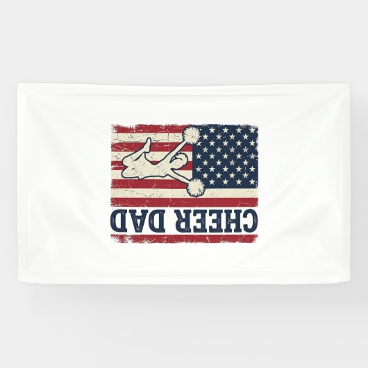 愛国アメリカ国旗ベクターTシャツデザイン パパを応援 横断幕 (横)
