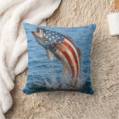 愛国アメリカ国旗魚 クッション (ブランケット)