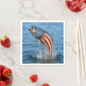 愛国アメリカ国旗魚 スタンダードカクテルナプキン (インサイチュ)