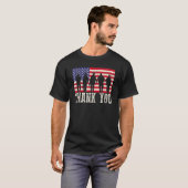 愛国アメリカ国旗 男性退役軍人に感謝 Tシャツ (正面フル)