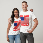 愛国アメリカ国旗 神よアメリカを祝福してください Tシャツ (ユニセックス)