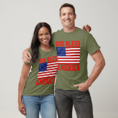 愛国アメリカ国旗 神よアメリカを祝福してください Tシャツ (ユニセックス)