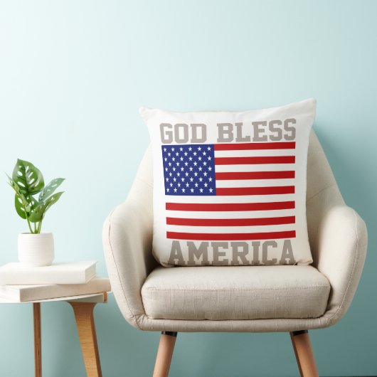 愛国アメリカ国旗 神よアメリカを祝福し給え クッション (椅子)