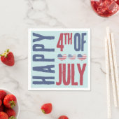 愛国アメリカ国旗 7月4日パーティー スタンダードカクテルナプキン (インサイチュ)