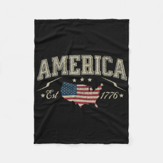 愛国アメリカ国旗 Usa 1776年建国 7月4日 A フリースブランケット