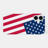 愛国アメリカ国旗iPhoneケース iPhone 16ケース (裏面横)