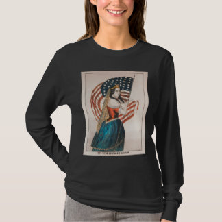 愛国アメリカ女性 | アメリカ国旗 Tシャツ