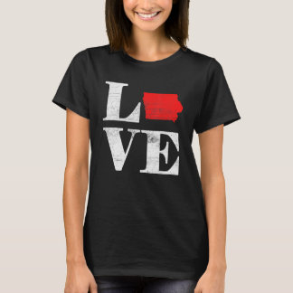 愛国アメリカ市民 州旗 土地 地図 愛 アイオワ Tシャツ