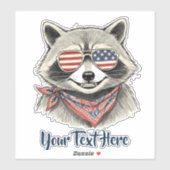 愛国アライグマアメリカ国旗サングラス シール (シート)
