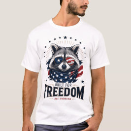 愛国アライグマ自由グラフィック Tシャツ
