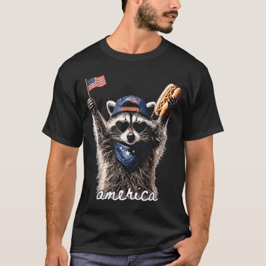愛国アライグマ Tシャツ (正面)