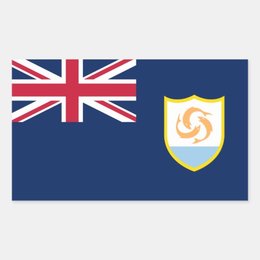 愛国アンギラ旗 長方形シール (正面)