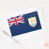 愛国アンギラ旗 長方形シール (封筒)