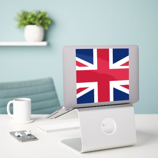 愛国イギリス旗 シール (デスク上のノートパソコン)