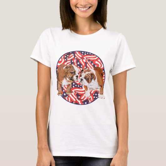 愛国イングリッシュブルドッグ Tシャツ (正面)