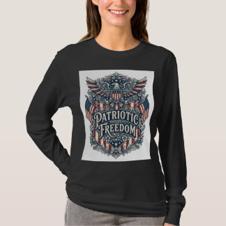 愛国ウエスタンフローラルベクトルグラフィックTシャツ Tシャツ