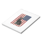 愛国ウサギアメリカ国旗ビンテージ彫刻S ノートパッド (回転)