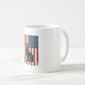 愛国ウサギ アメリカ国旗 ビンテージ風 彫刻 S コーヒーマグカップ (正面右)