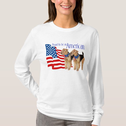 愛国エアデール・テリア Tシャツ (正面)