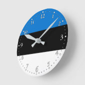 愛国エストニア国旗 ラウンド壁時計 (傾斜)