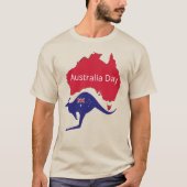 愛国オーストラリア国旗地図 Tシャツ (正面)